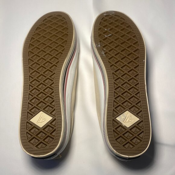 Sperry Crest Vibe Womens 7.5 Cream Multi Stripe Platform Sneaker Boat Shoe EC - Picture 6 of 8